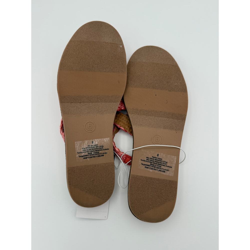 NWT Women's Opal Strappy Slide Sandals Universal Thread Coral Pink Size 6 - Picture 3 of 3